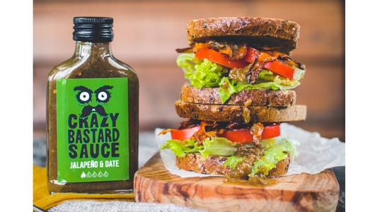 Crazy Jalapeño & Date Vegan BLT with Homemade Carrot Bacon