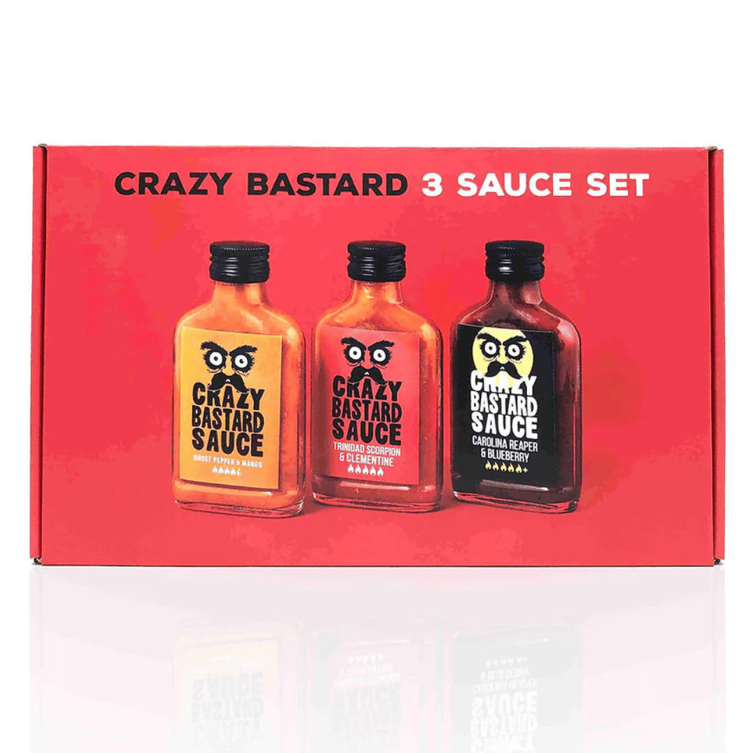 Hottest Ghost Pepper Carolina Reaper Trinindad Scorpion Chilli Sauce Gift Box Set