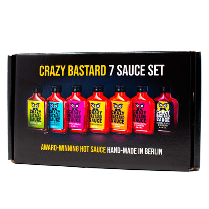 7-Bottle Hot Sauce Gift Set Featuring Carolina Reaper Chilli, Ghost Pepper Chilli , Habanero, Chipotle, Scotch Bonnet, Trinidad Scorpion Chilli – Gourmet Chilli Pepper Sauce Collection