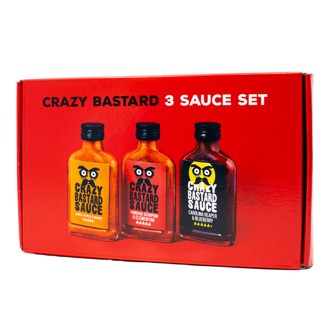 Hot Sauce Gift Set Collection Ghost Pepper Carolina Reaper Trinindad Scorpion Chilli Sauce  Box