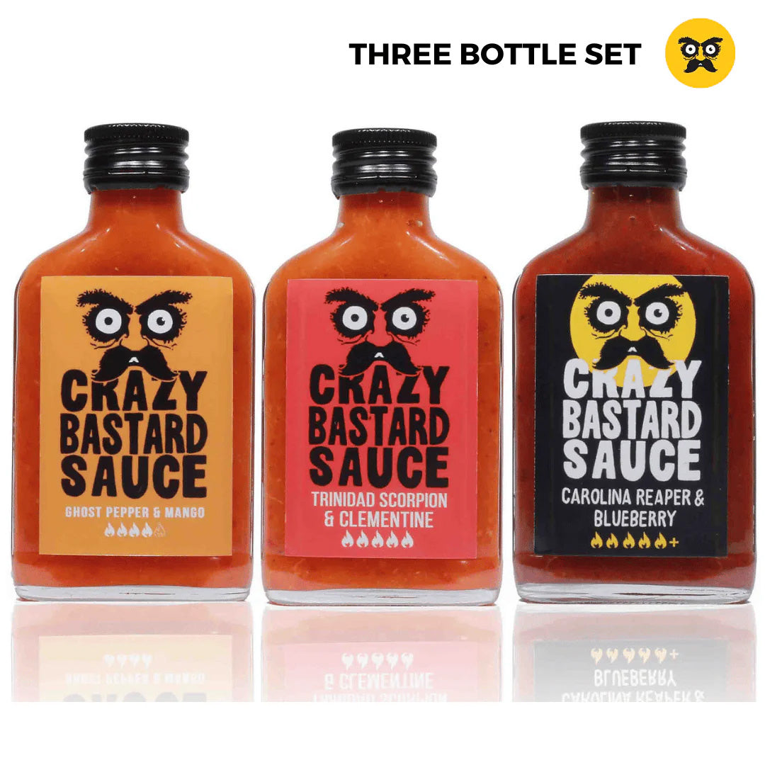 Hottest Ghost Pepper Carolina Reaper Trinindad Scorpion Chilli Sauce Gift Box Set