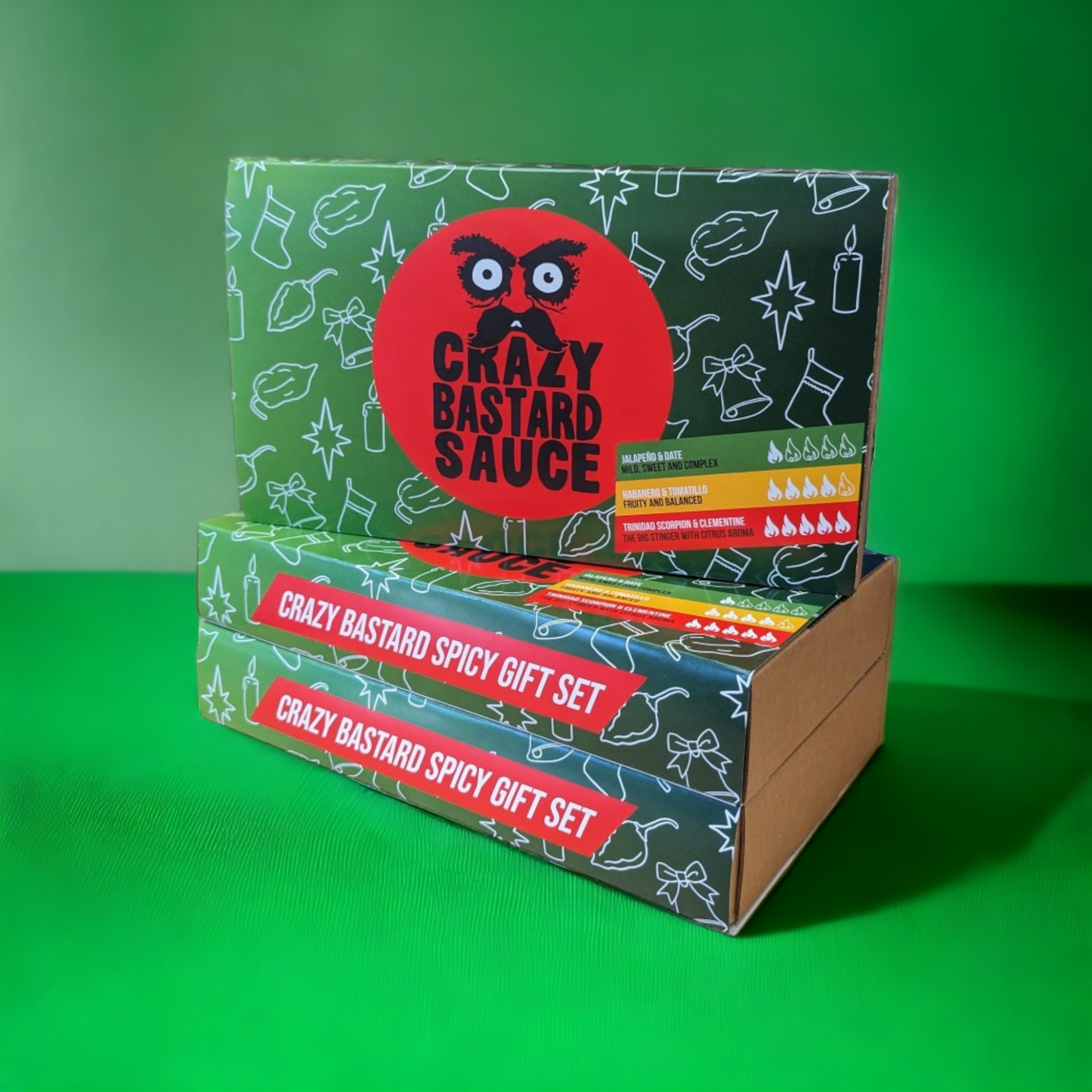 Crazy Bastard Festive | 3 Bottle Chilli Sauce Box Gift Set