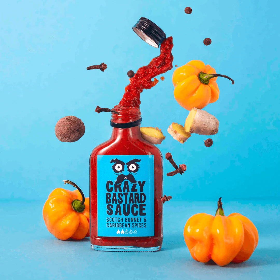 Scotch Bonnet Carribean Spices Chilli Hot Sauce Vegan and gluten-free artisan sauce crafted in the UK.